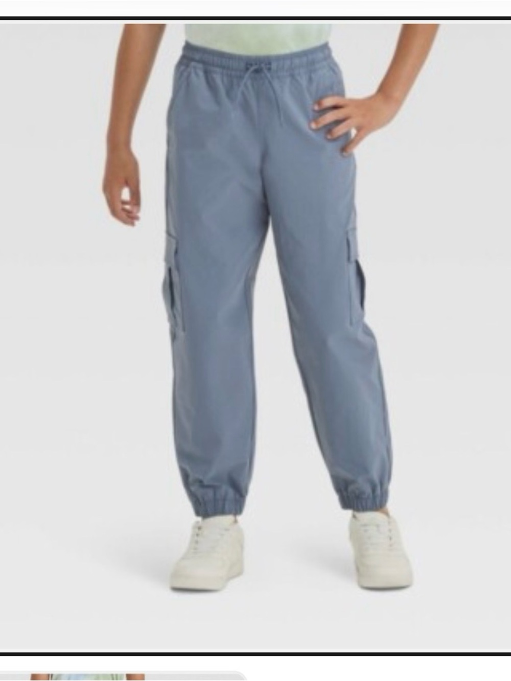 Gray Cargo Jogger Pants - Drawstring Waist Boy's Size 10